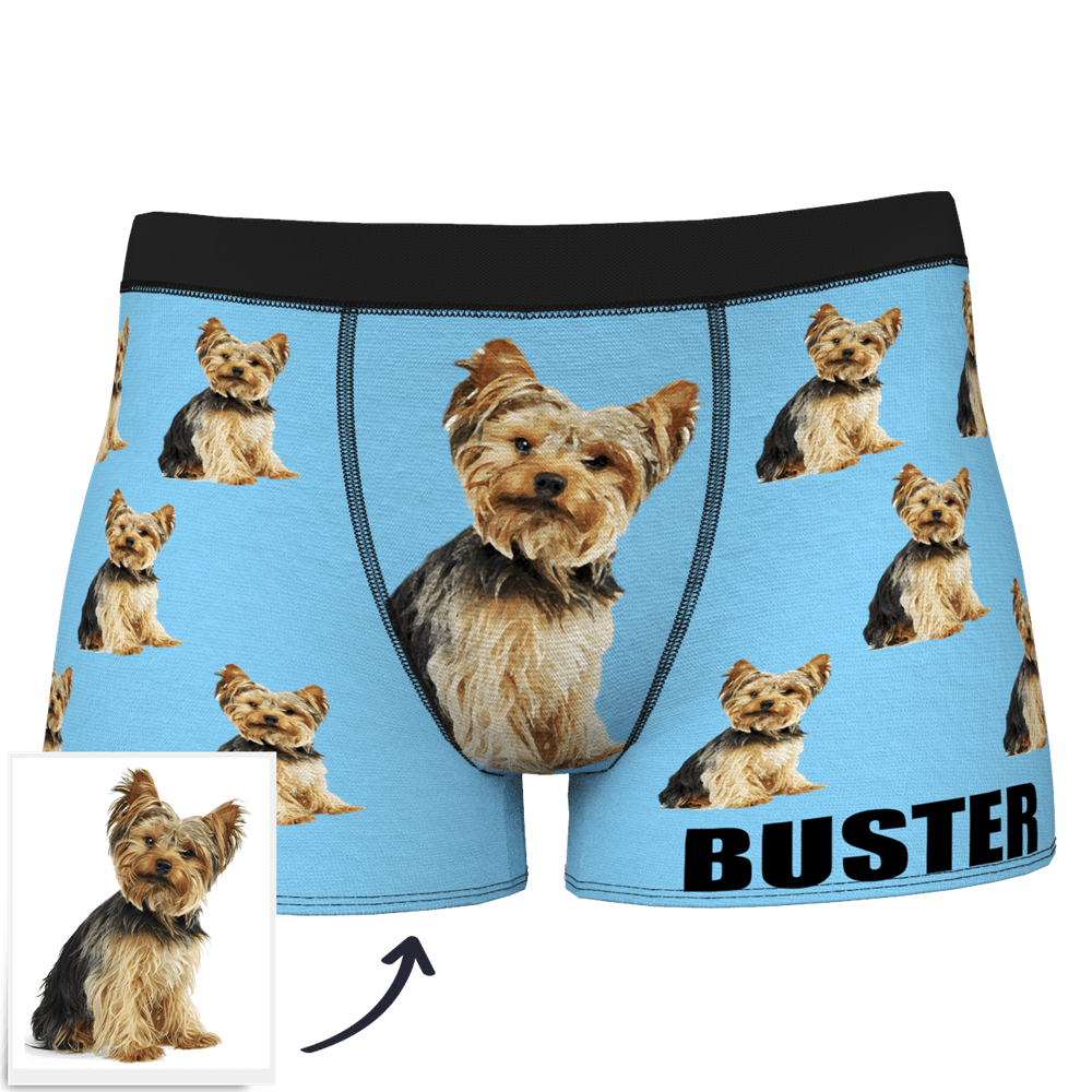 Custom Dog Boxer Shorts Painted Art Portrait - MyFaceSocksAU