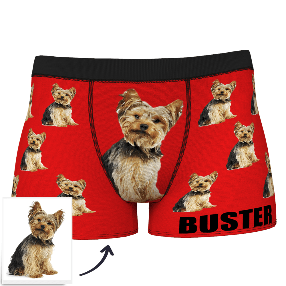 Custom Dog Boxer Shorts Painted Art Portrait - MyFaceSocksAU