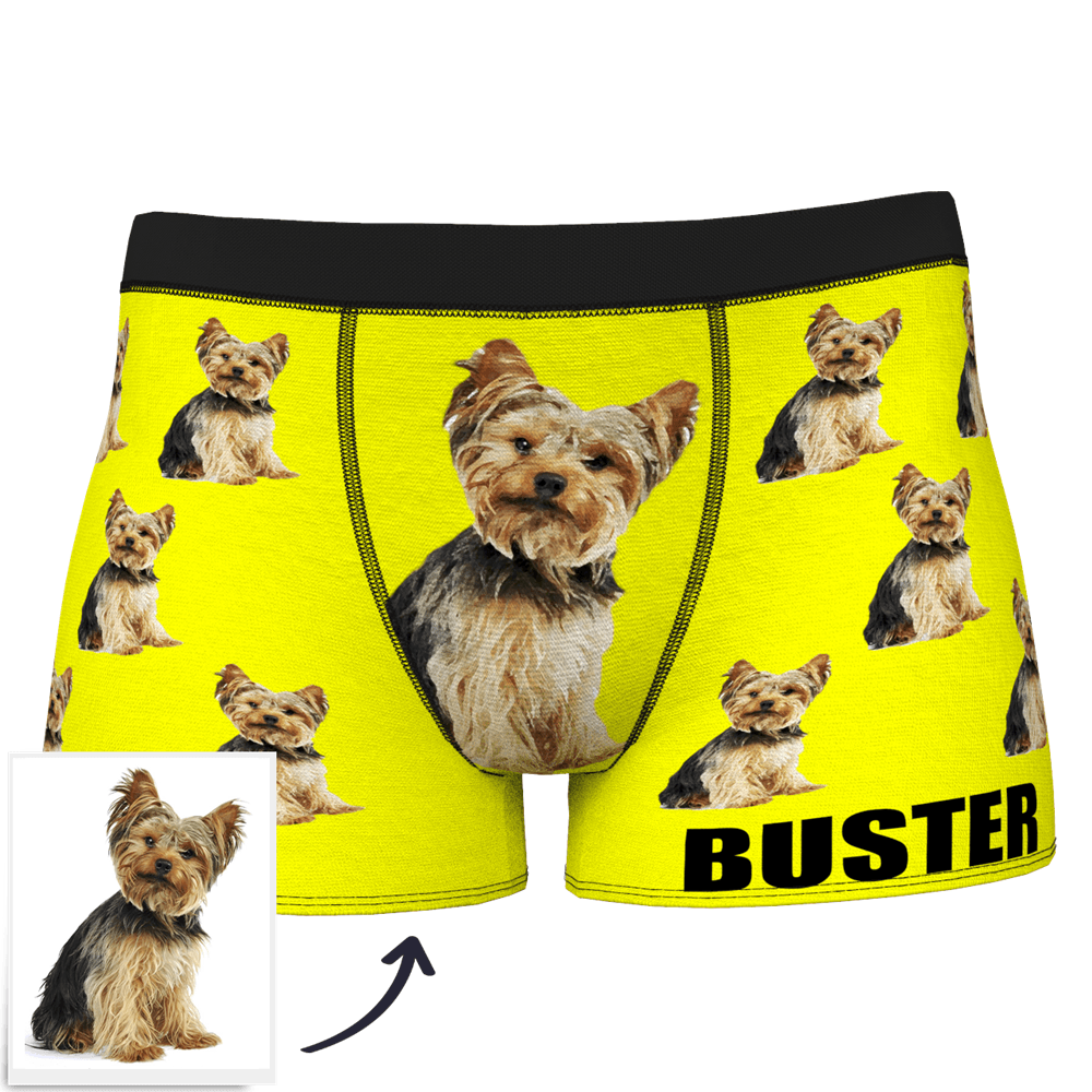Custom Dog Boxer Shorts Painted Art Portrait - MyFaceSocksAU