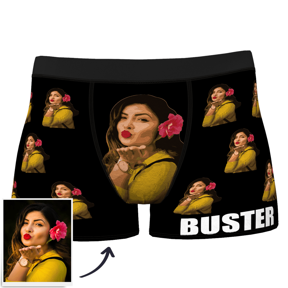 Custom Dog Boxer Shorts Painted Art Portrait - MyFaceSocksAU