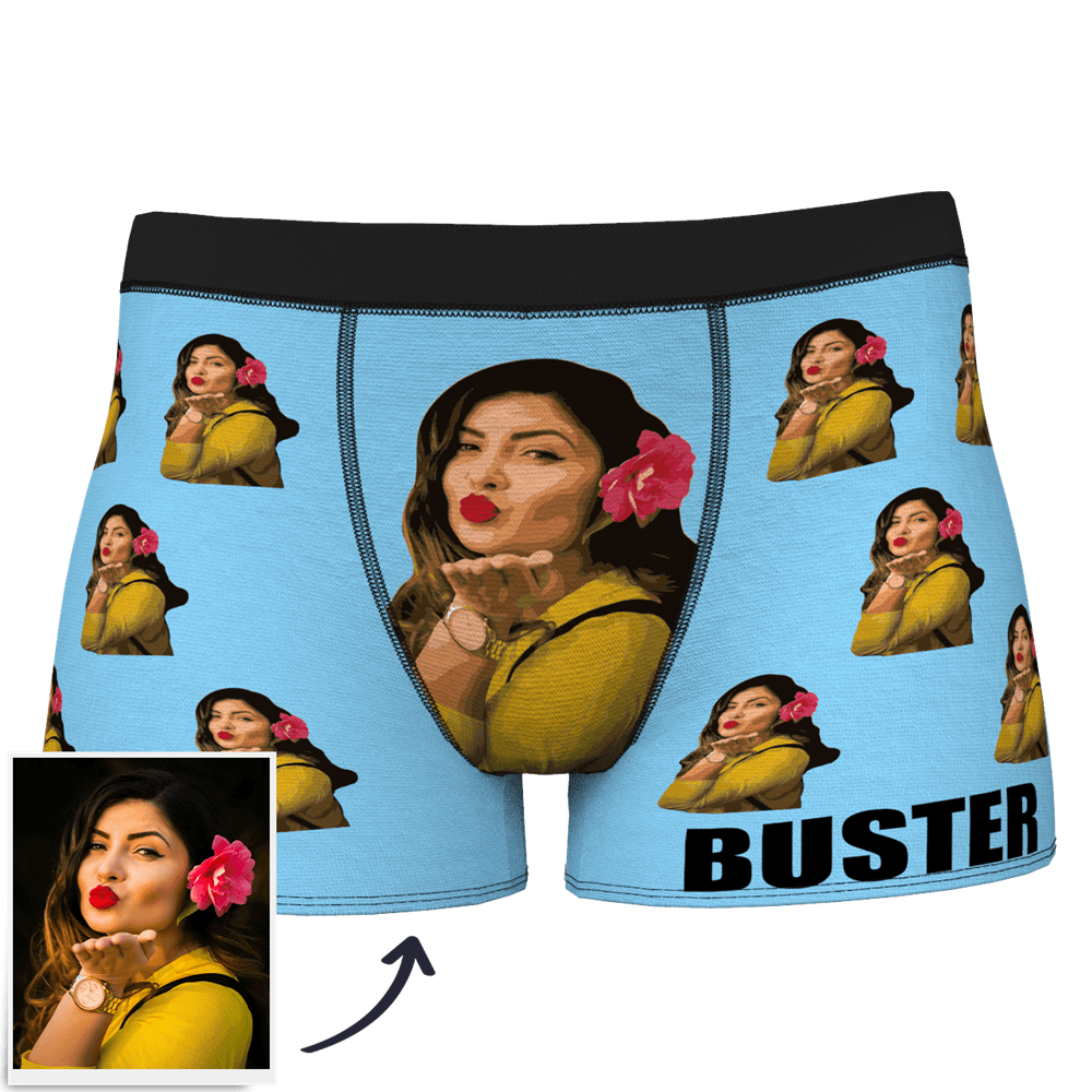 Custom Dog Boxer Shorts Painted Art Portrait - MyFaceSocksAU