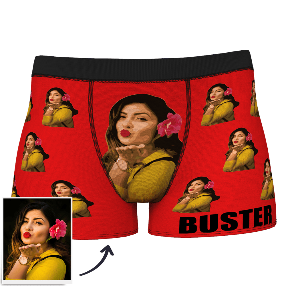 Custom Dog Boxer Shorts Painted Art Portrait - MyFaceSocksAU