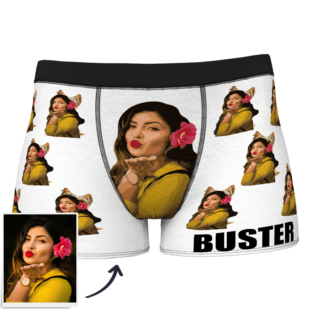 Custom Dog Boxer Shorts Painted Art Portrait - MyFaceSocksAU