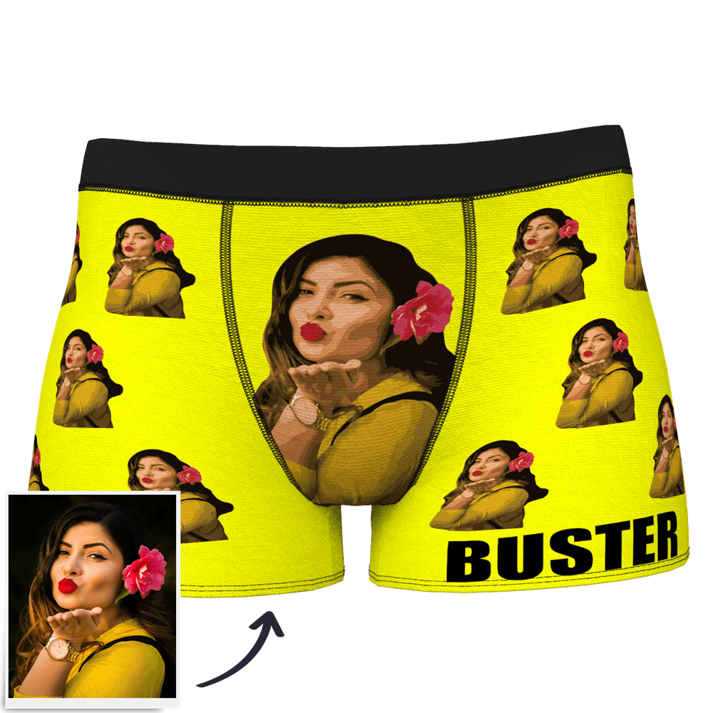 Custom Dog Boxer Shorts Painted Art Portrait - MyFaceSocksAU
