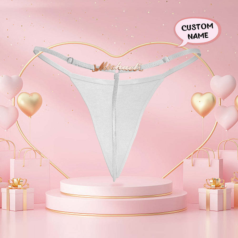 Personalized Name Alphabet Women G-String Thong Custom Women Panties Valentine's Day Gift - MyFaceSocksAu