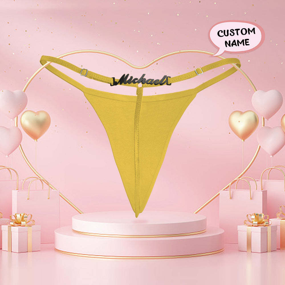Personalized Name Alphabet Women G-String Thong Custom Women Panties Valentine's Day Gift - MyFaceSocksAu