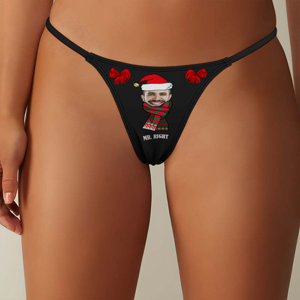 Custom Face on Women's Underwear Thongs Panty Christmas Gift - Mr.Right - MyFaceSocksAu