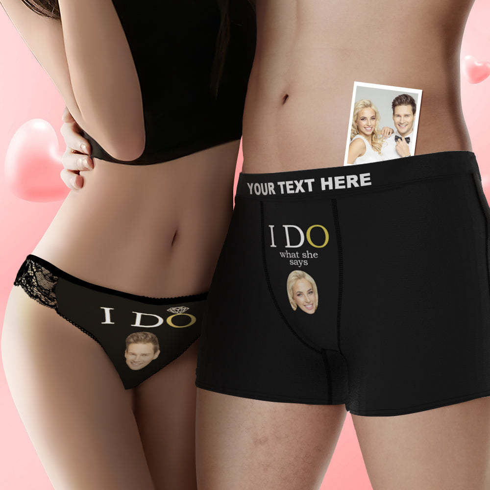 Custom Face Yes I Do Couple Underwear Personalized Underwear Valentine's Day Gift - MyFaceSocksAu