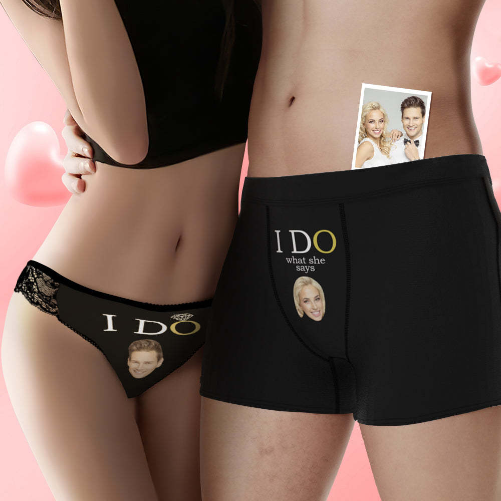 Custom Face Yes I Do Couple Underwear Personalized Underwear Valentine's Day Gift - MyFaceSocksAu