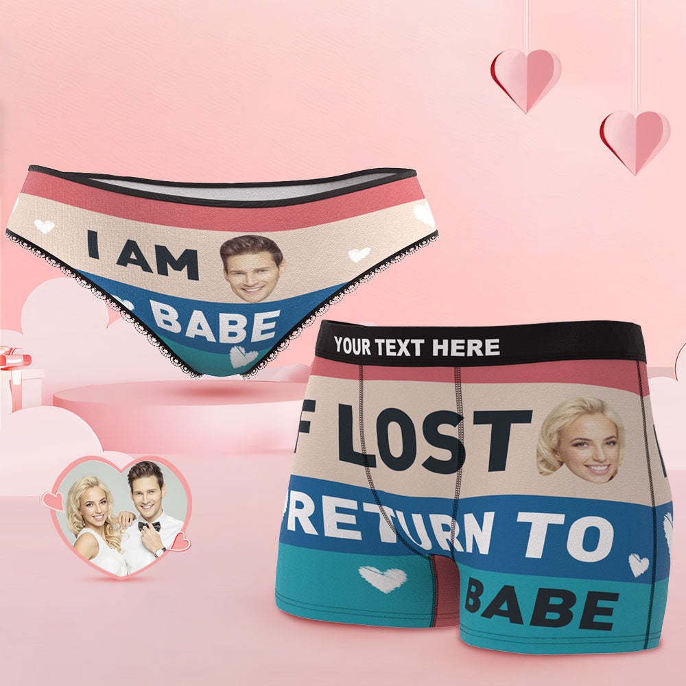 Custom Face My Babe Couple Underwear Design Your Own Personalized Underwear Valentine's Day Gift - MyFaceSocksAu