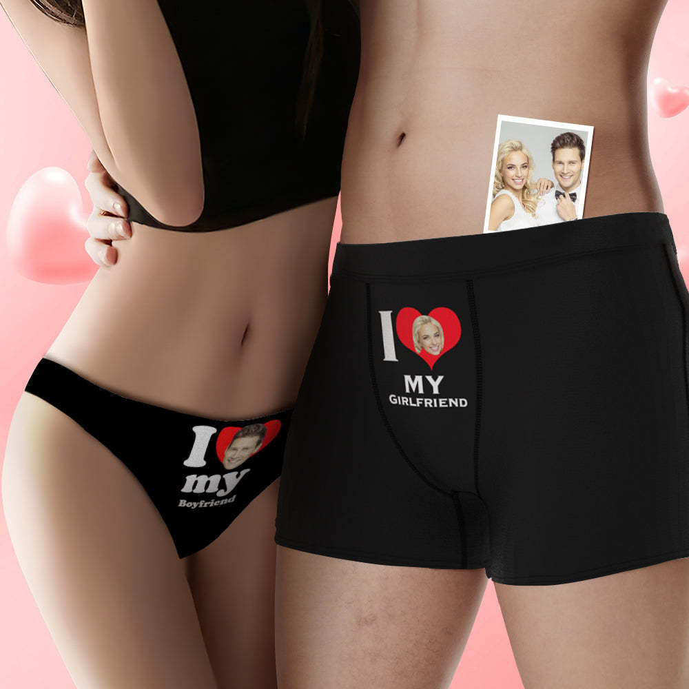 Custom Face Cute Love Couple Underwear Personalized Underwear Valentine's Day Gift - MyFaceSocksAu