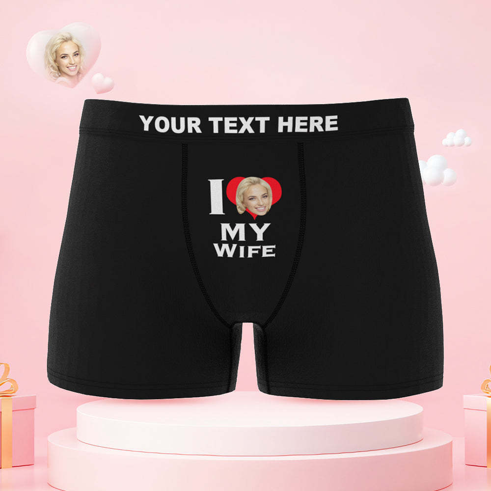 Custom Face Couple Underwear Love Heart Personalized Underwear Valentine's Day Gift - MyFaceSocksAu