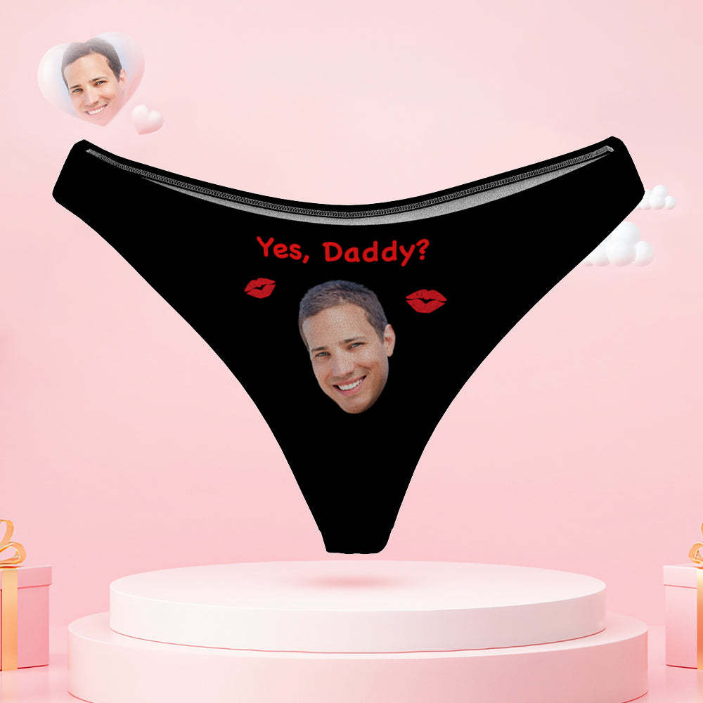 Personalized Face Couple Underwear Yes Daddy Custom Underwear for Couple Valentine's Day Gift - MyFaceSocksAu