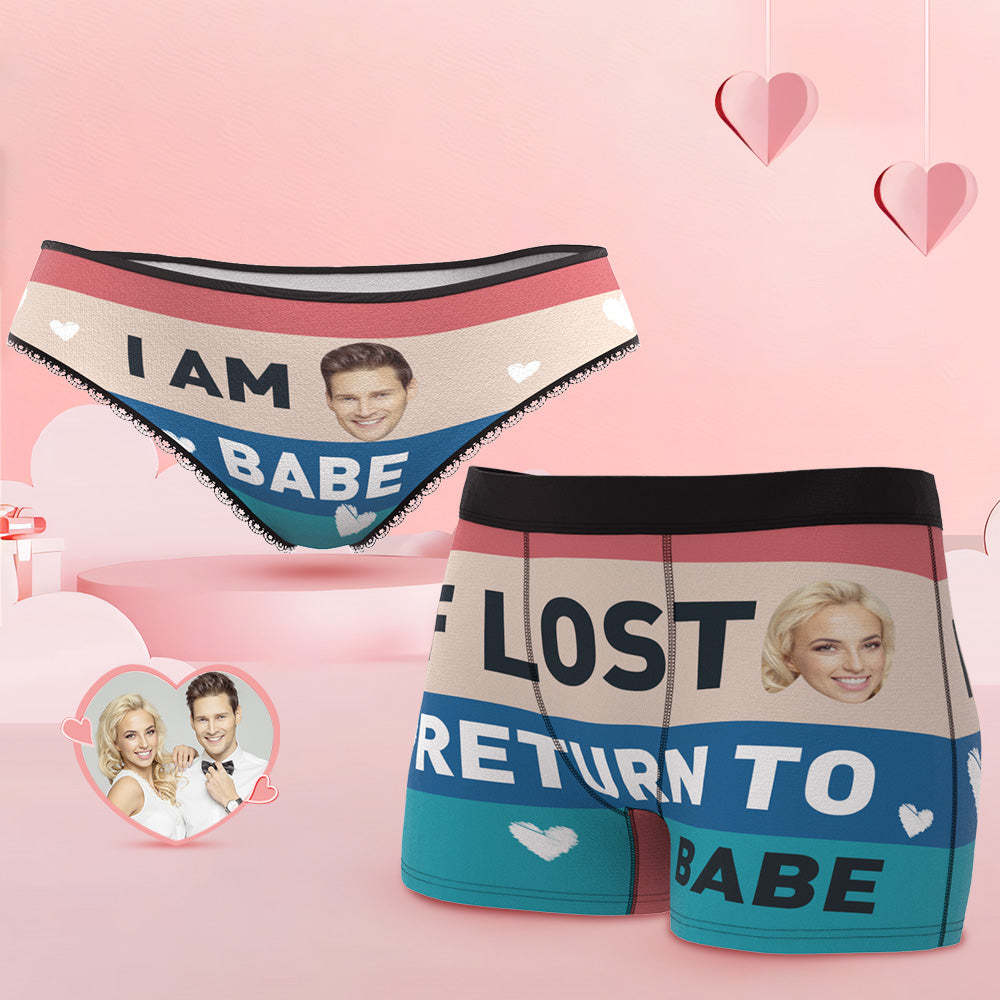 Custom Face My Babe Couple Underwear Design Your Own Personalized Underwear Valentine's Day Gift - MyFaceSocksAu
