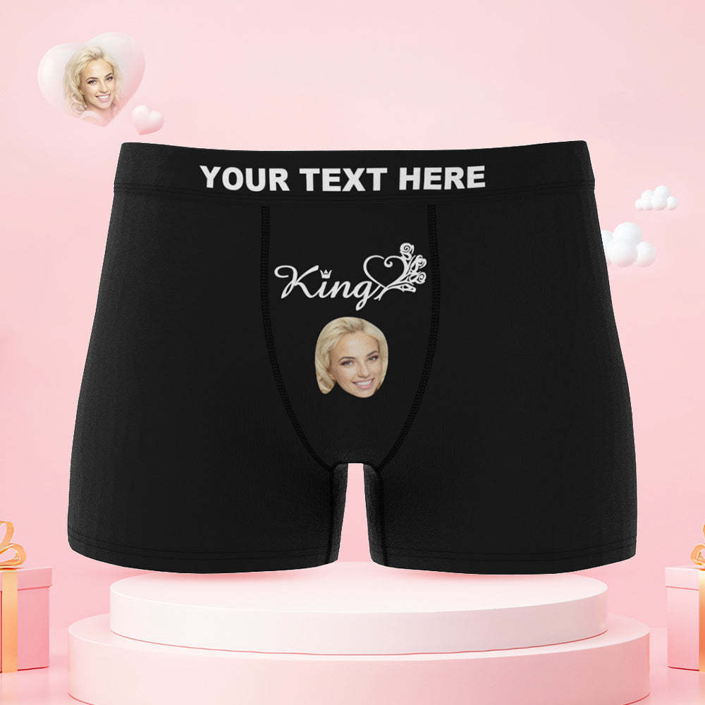 Custom Face King and Queen Couple Underwear Personalized Underwear Valentine's Day Gift - MyFaceSocksAu