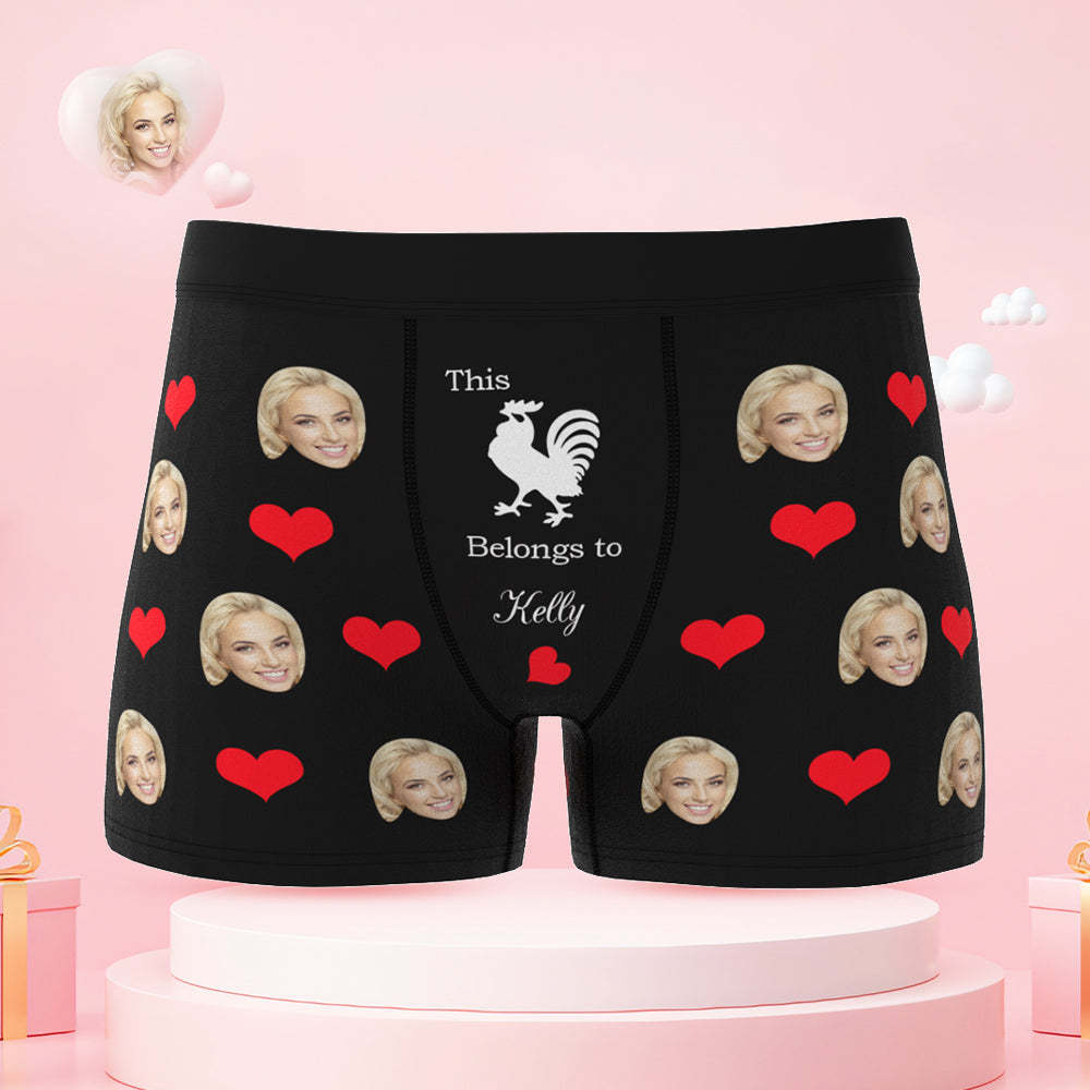 Custom Face You Belong to Me Couple Underwear Personalized Underwear Valentine's Day Gift - MyFaceSocksAu