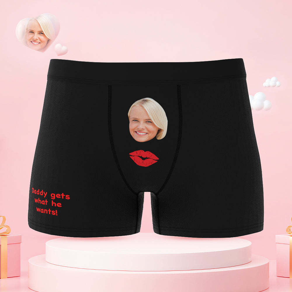Personalized Face Couple Underwear Yes Daddy Custom Underwear for Couple Valentine's Day Gift - MyFaceSocksAu