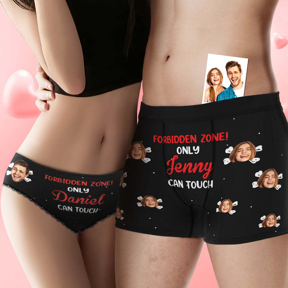 Custom Face Underwear Personalized Name Boxer Briefs and Panties Valentine's Day Gifts for Couple - MyFaceSocksAu