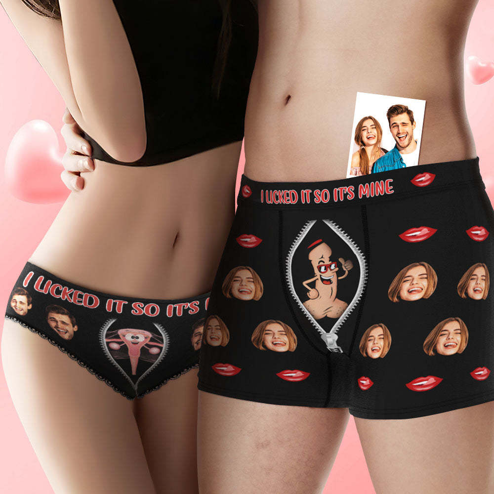 Custom Face Underwear Personalized Boxer Briefs and Panties I SUCKED IT SO IT'S MINE Valentine's Day Gifts for Couple - MyFaceSocksAu