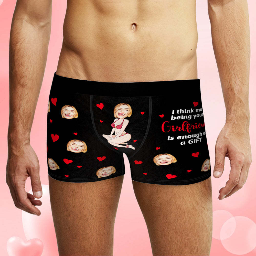 Custom Face Boxer Briefs Personalized Underwear Gift for Boyfriend Happy Valentine's Day - MyFaceSocksAu