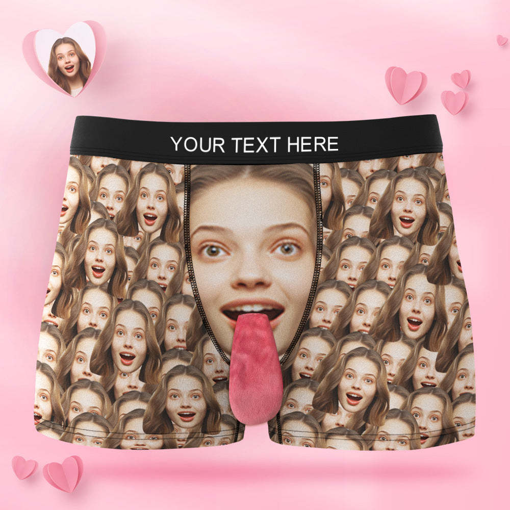 Custom Face Underwear Personalized Magnetic Tongue Underwear Face Mash Valentine's Gifts for Couple - MyFaceSocksAu