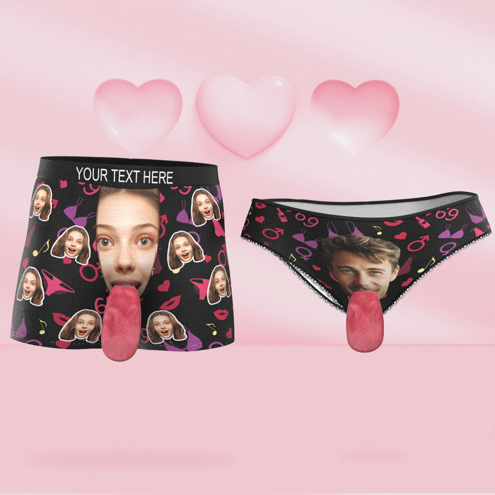 Custom Face Underwear Personalized Magnetic Tongue Underwear Valentine's Gifts - MyFaceSocksAu
