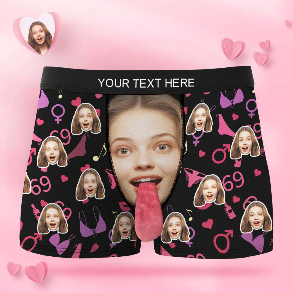 Custom Face Underwear Personalized Magnetic Tongue Underwear Valentine's Gifts - MyFaceSocksAu