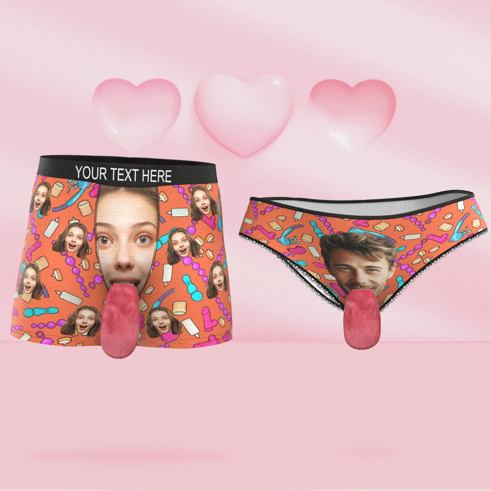Custom Face Underwear Personalized Magnetic Tongue Underwear Valentine's Gifts for Lover - MyFaceSocksAu