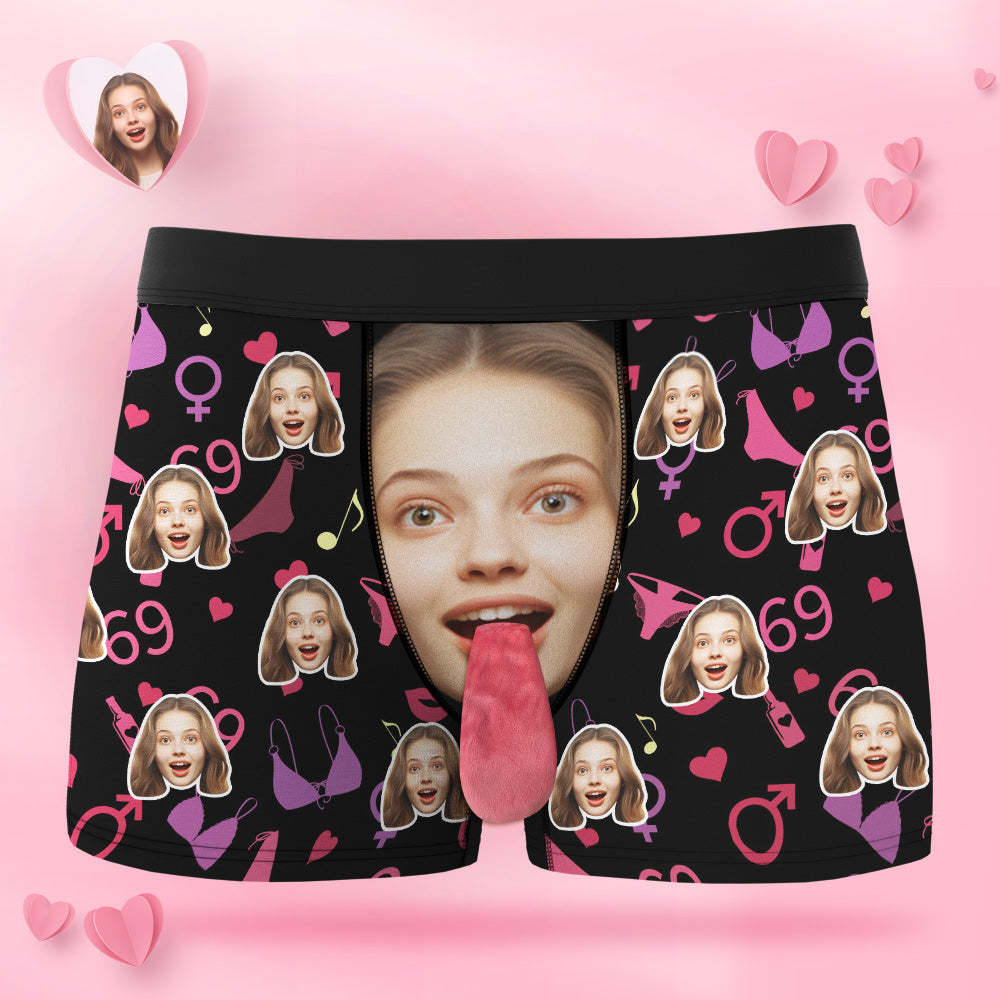 Custom Face Underwear Personalized Magnetic Tongue Underwear Valentine's Gifts - MyFaceSocksAu