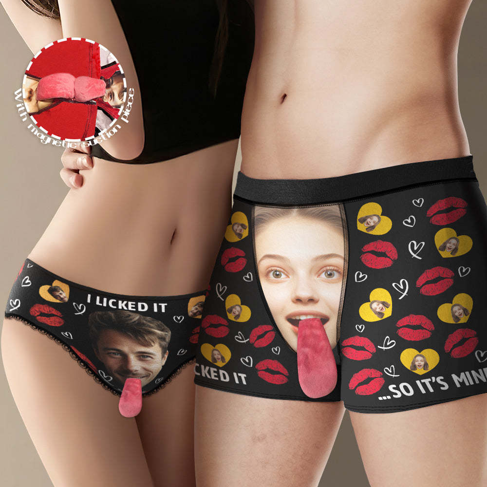 Custom Face Underwear Personalized Magnetic Tongue Underwear Valentine's Gifts for Couple - MyFaceSocksAu