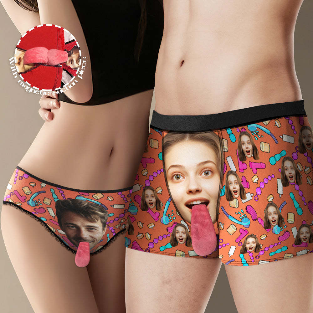 Custom Face Underwear Personalized Magnetic Tongue Underwear Valentine's Gifts for Lover - MyFaceSocksAu