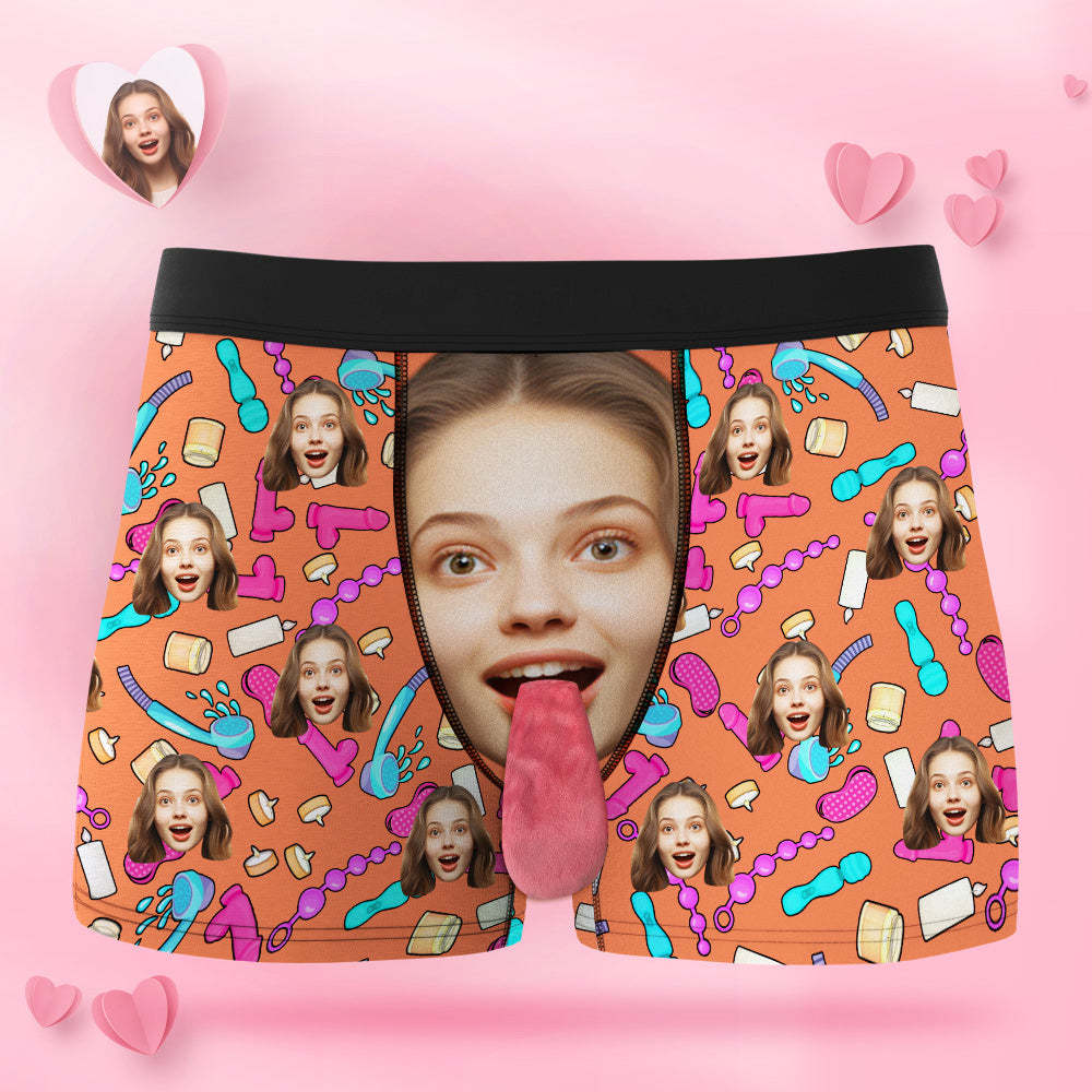 Custom Face Underwear Personalized Magnetic Tongue Underwear Valentine's Gifts for Lover - MyFaceSocksAu