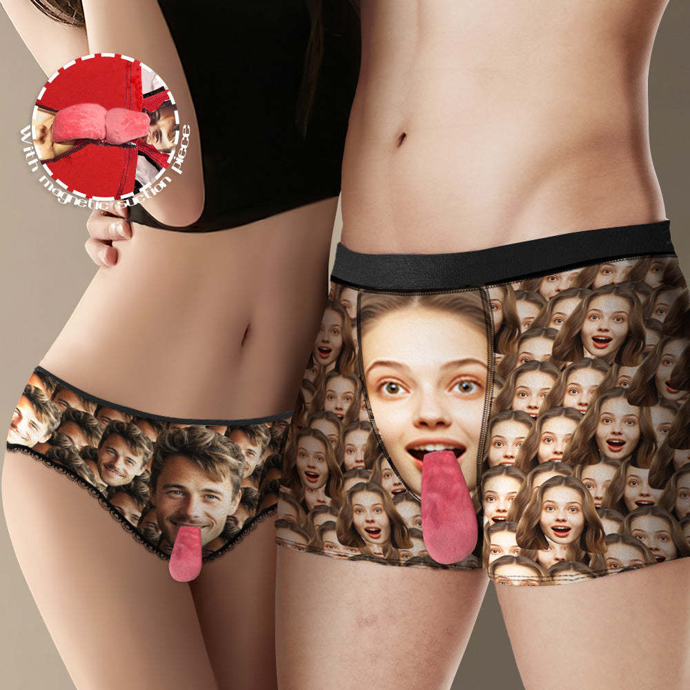 Custom Face Underwear Personalized Magnetic Tongue Underwear Face Mash Valentine's Gifts for Couple - MyFaceSocksAu