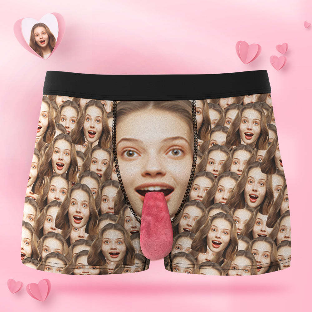 Custom Face Underwear Personalized Magnetic Tongue Underwear Face Mash Valentine's Gifts for Couple - MyFaceSocksAu