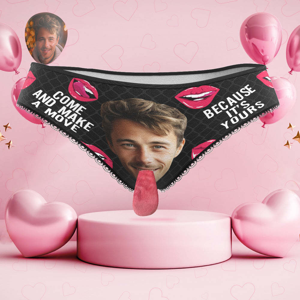 Custom Face Underwear Personalized Magnetic Tongue Underwear COME AND MAK A MOVE Valentine's Day Gifts for Couple - MyFaceSocksAu