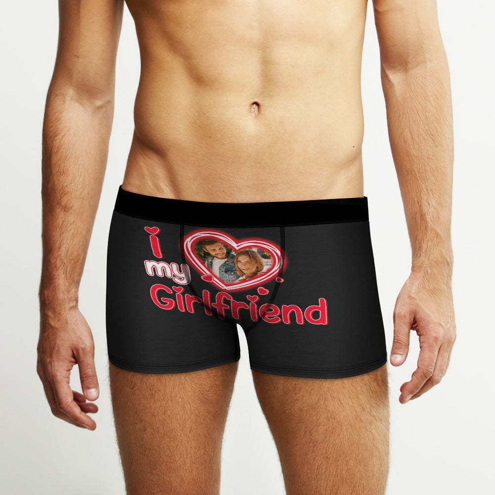 Custom Face Boxer Briefs Personalized Underwear Valentine's Day Gifts for Him I Love Girlfriend - MyFaceSocksAu