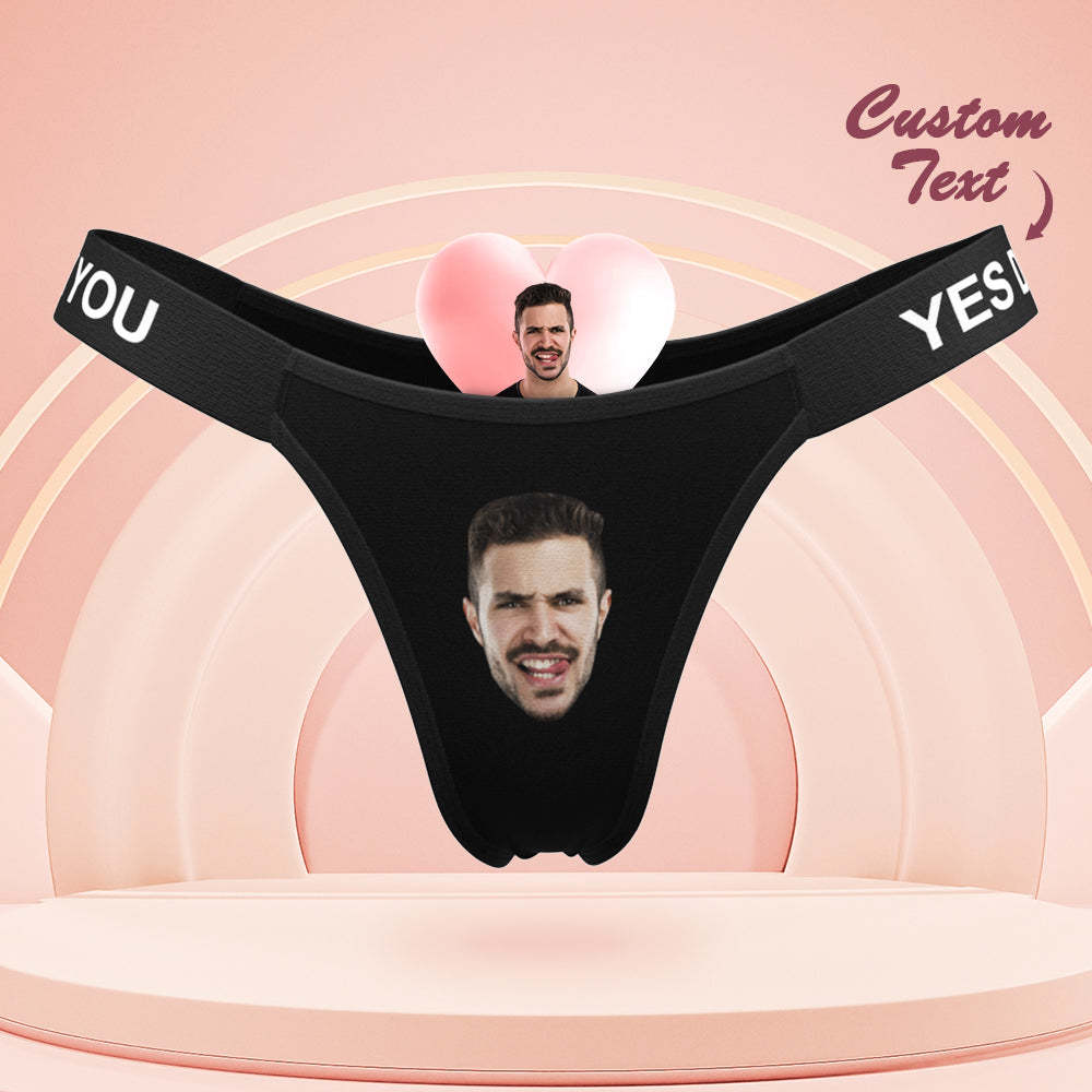 Custom Face Panties for Women Personalized Waistband Engraved Thong Valentine's Day Gift - MyFaceSocksAu