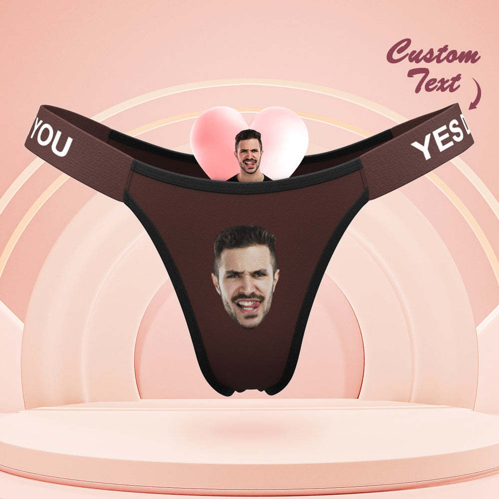 Custom Face Panties for Women Personalized Waistband Engraved Thong Valentine's Day Gift - MyFaceSocksAu