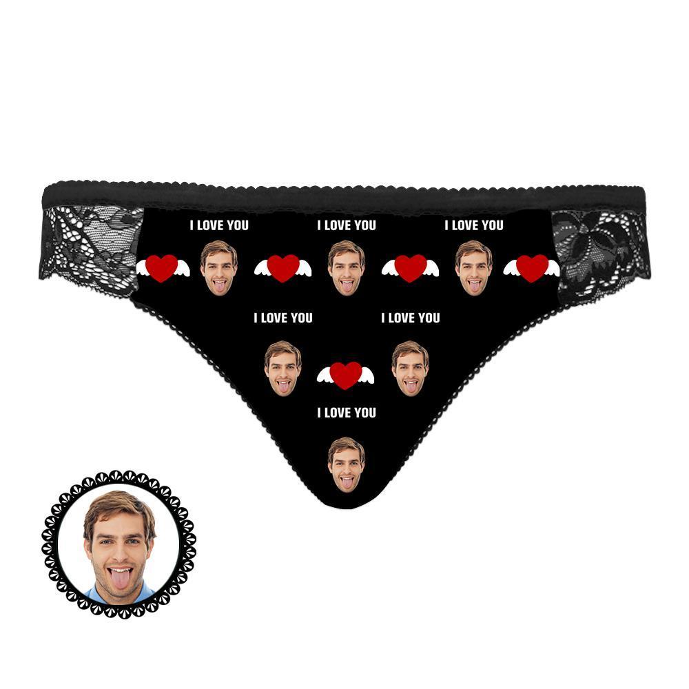 Custom Face Briefs I Love You Women's Panties Birthday Gifts for Grilfriend Personalized LGBT Gifts - MyFaceSocksAu