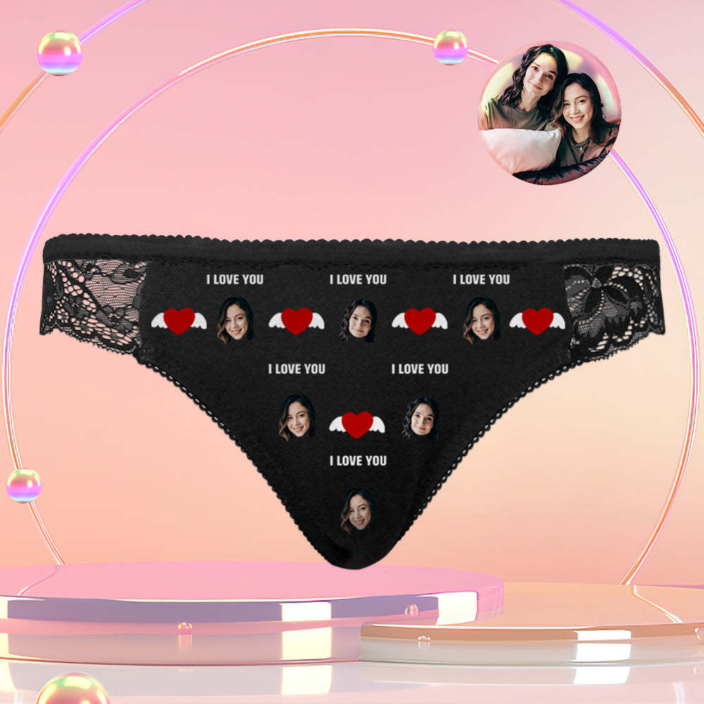Custom Face Briefs I Love You Women's Panties Birthday Gifts for Grilfriend Personalized LGBT Gifts - MyFaceSocksAu
