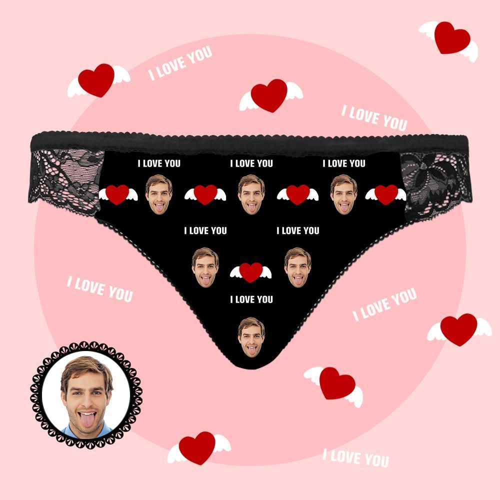 Custom Face Briefs I Love You Women's Panties Birthday Gifts for Grilfriend Personalized LGBT Gifts - MyFaceSocksAu