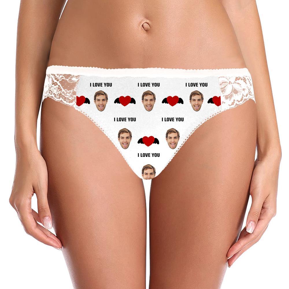 Custom Face Briefs I Love You Women's Panties Birthday Gifts for Grilfriend Personalized LGBT Gifts - MyFaceSocksAu
