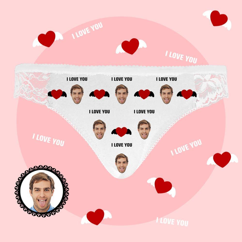 Custom Face Briefs I Love You Women's Panties Birthday Gifts for Grilfriend Personalized LGBT Gifts - MyFaceSocksAu