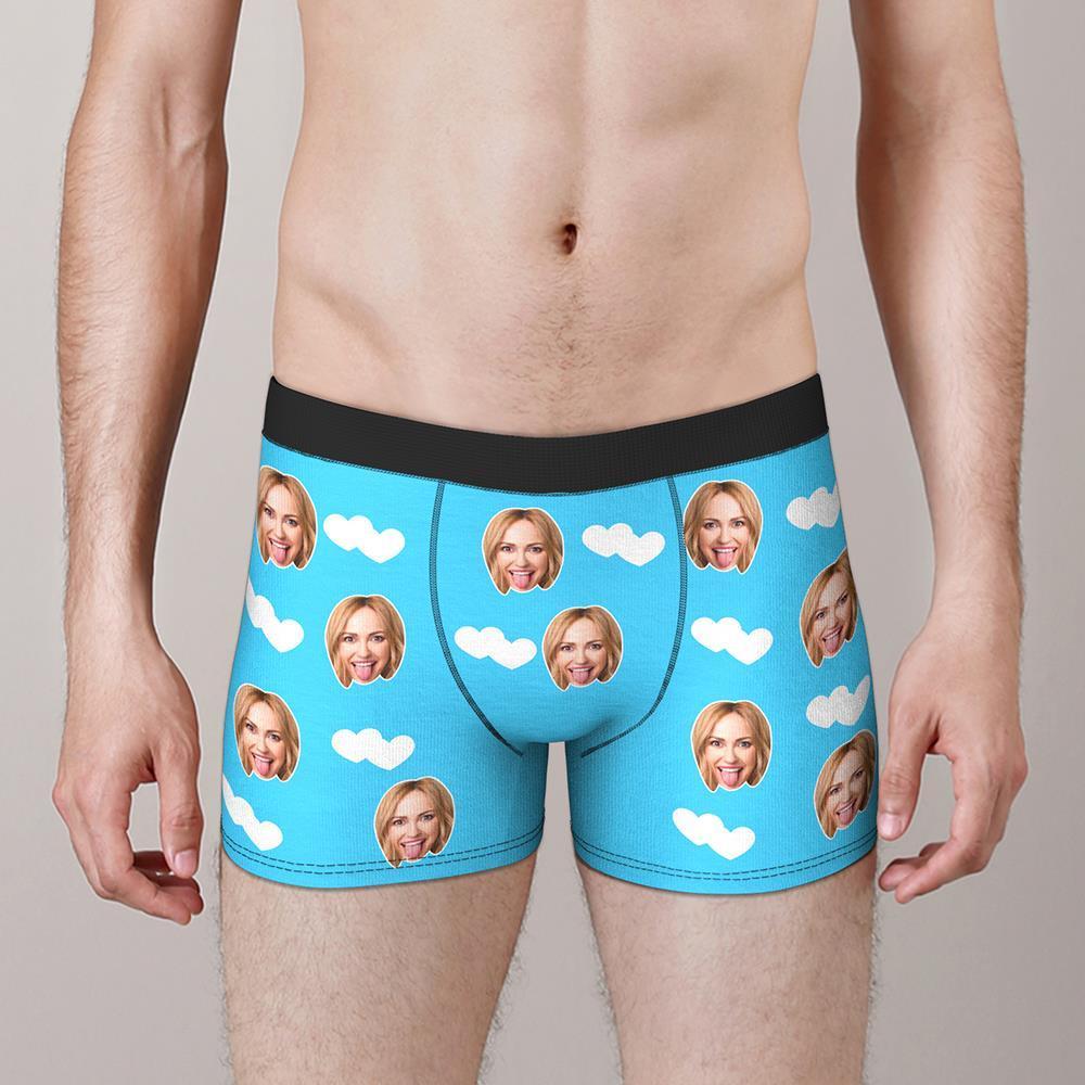 Custom Face Boxers Shorts Love Hearts Personalized Men's Boxer Briefs Personalized LGBT Gifts - MyFaceSocksAu