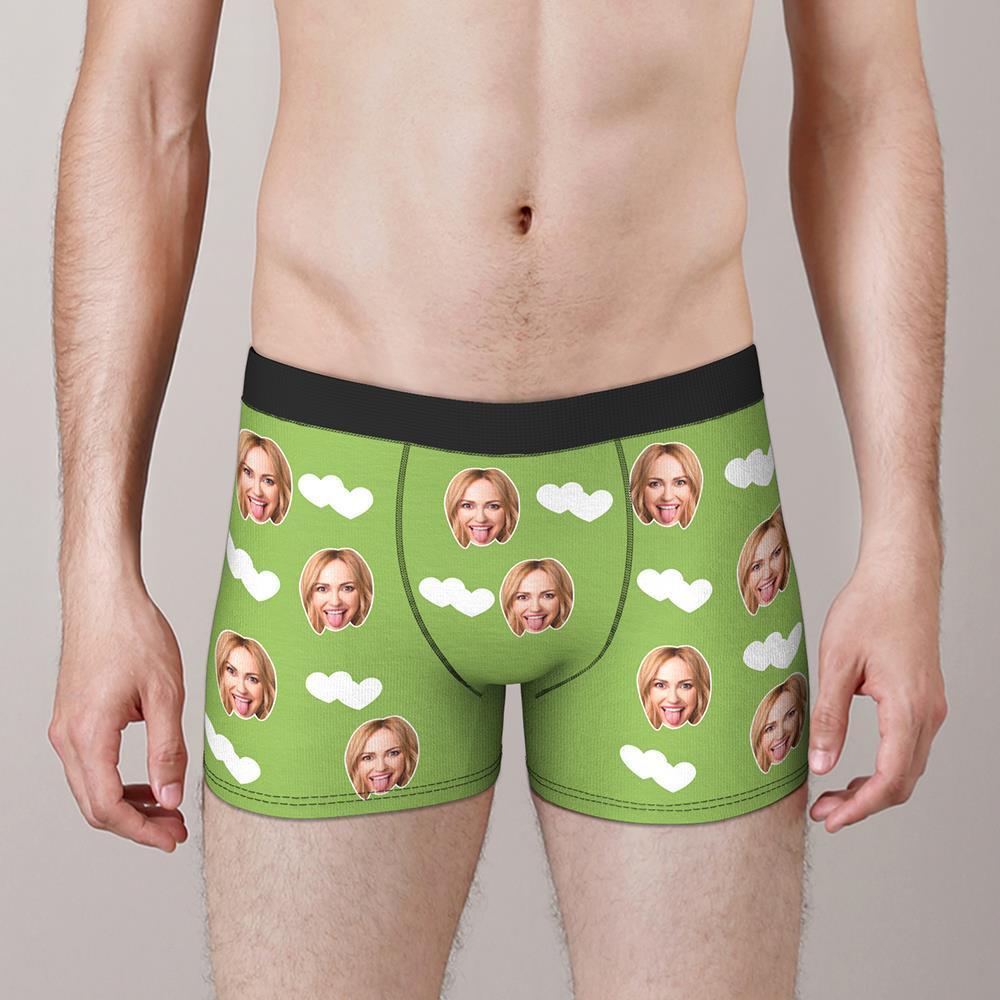 Custom Face Boxers Shorts Love Hearts Personalized Men's Boxer Briefs Personalized LGBT Gifts - MyFaceSocksAu