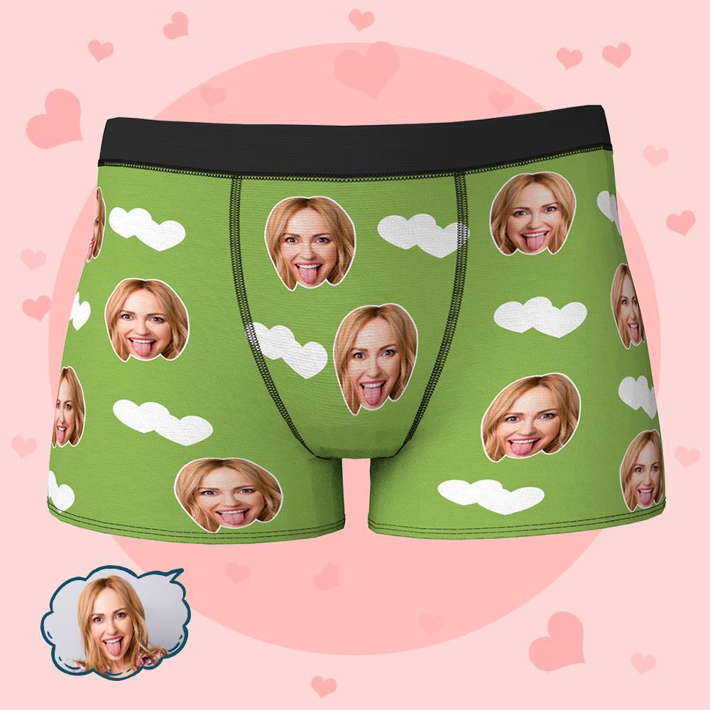 Custom Face Boxers Shorts Love Hearts Personalized Men's Boxer Briefs Personalized LGBT Gifts - MyFaceSocksAu