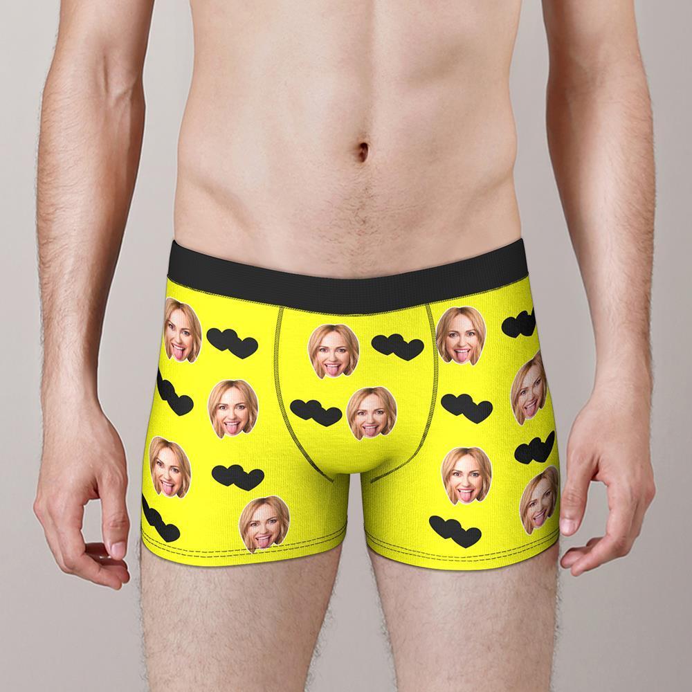 Custom Face Boxers Shorts Love Hearts Personalized Men's Boxer Briefs Personalized LGBT Gifts - MyFaceSocksAu