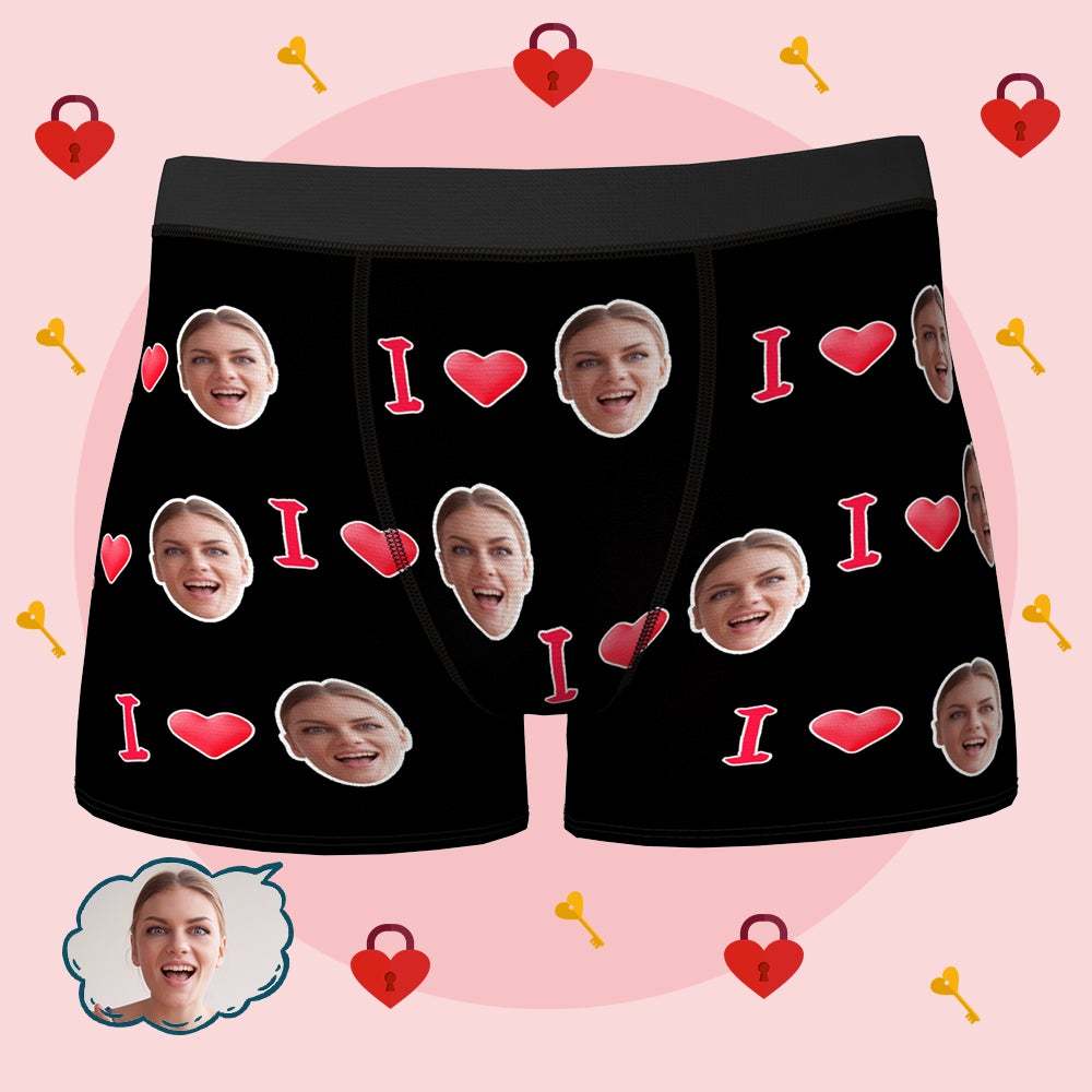 Custom I Love Your Face Boxer Briefs Personalized LGBT Gifts - MyFaceSocksAu