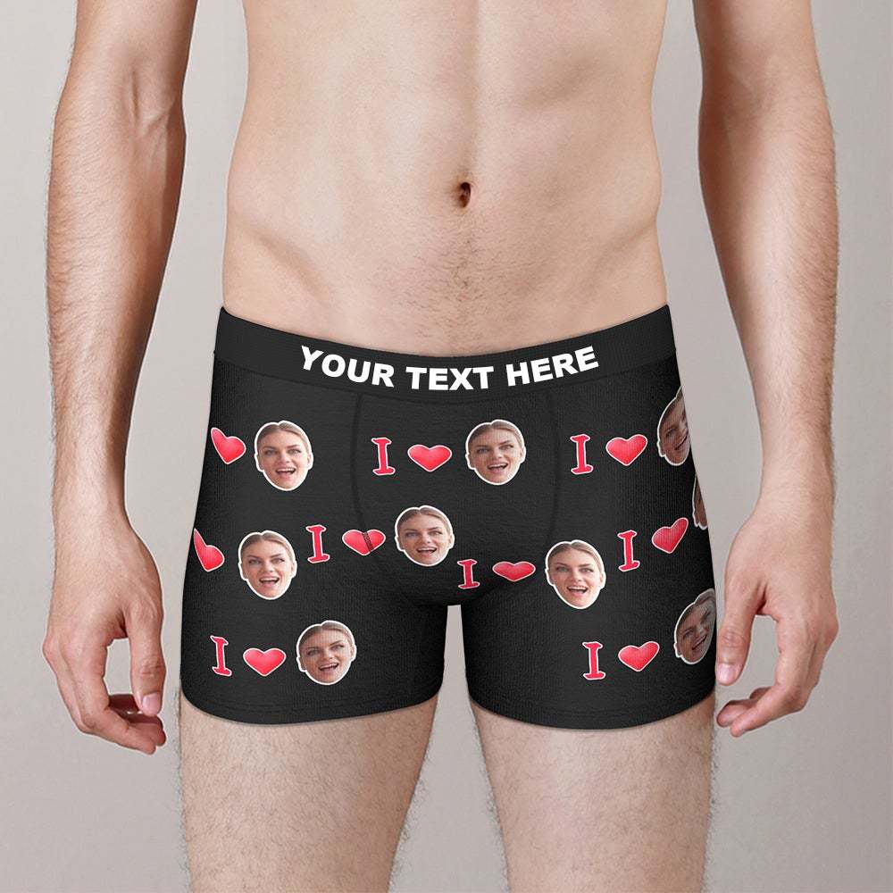 Custom I Love Your Face Boxer Briefs Personalized LGBT Gifts - MyFaceSocksAu