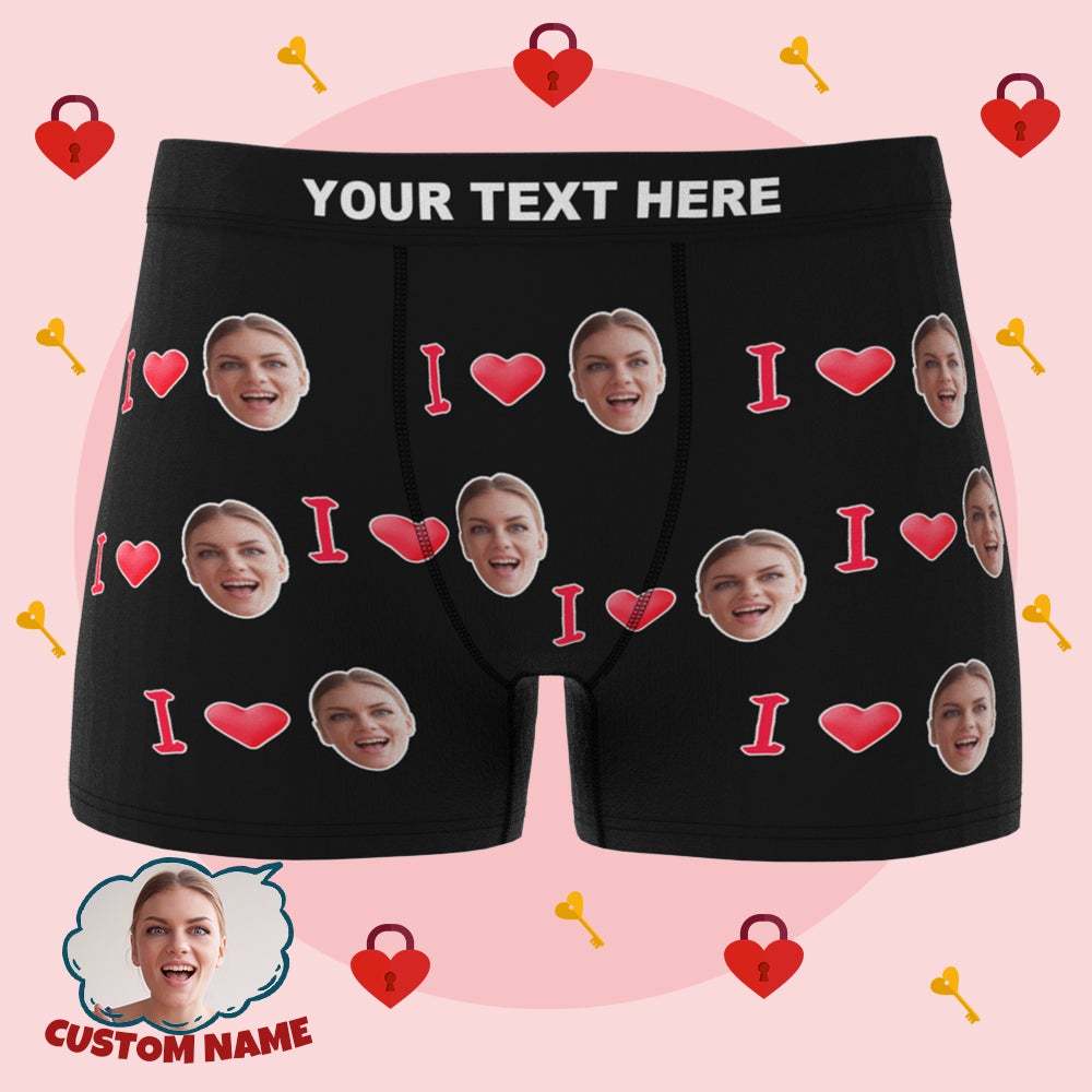 Custom I Love Your Face Boxer Briefs Personalized LGBT Gifts - MyFaceSocksAu